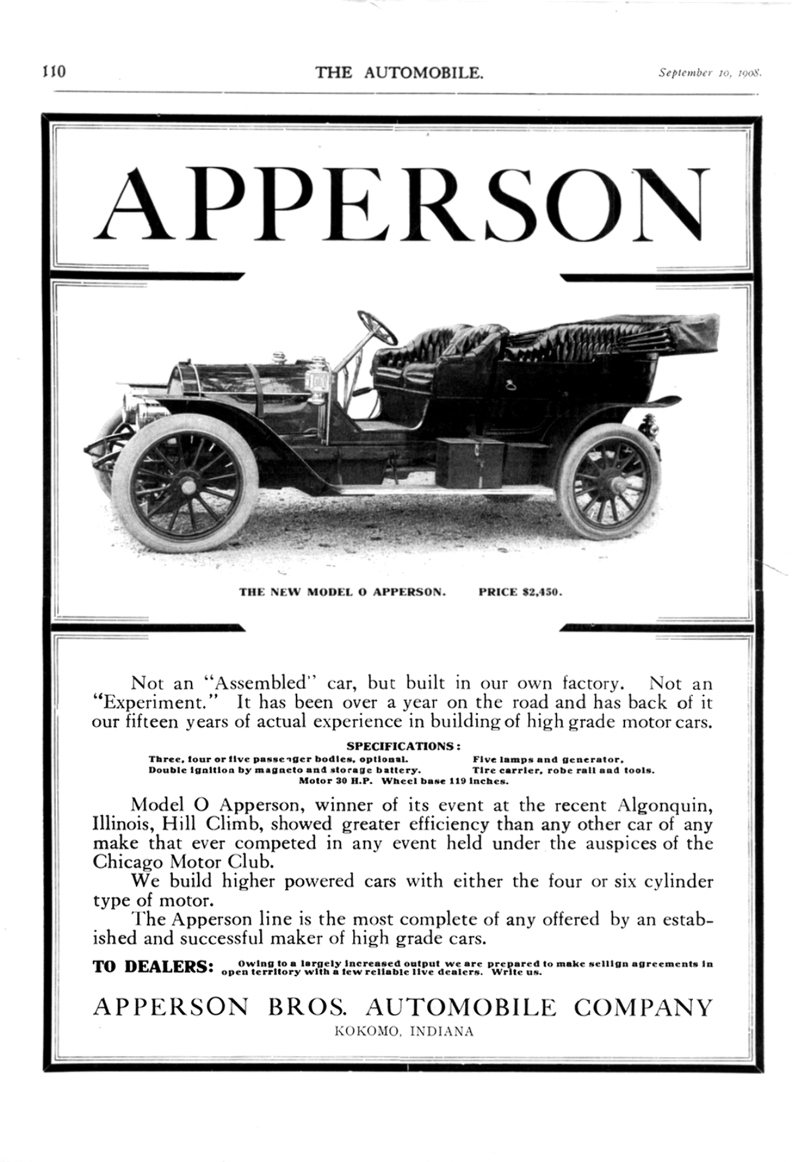1910 Haynes-Apperson Auto Advertising